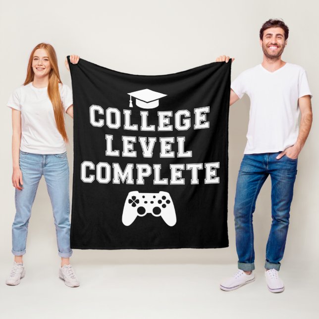 College Level Complete Graduation Gamer Gaming Fleece Blanket (In Situ)