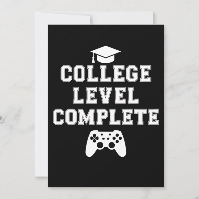 College Level Complete Graduation Gamer Gaming Invitation (Front)