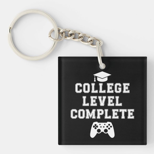 College Level Complete Graduation Gamer Gaming Key Ring (Front)