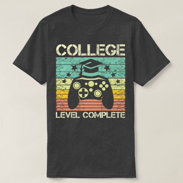 College Level Complete Video Game Gamer T-Shirt (Design Front)