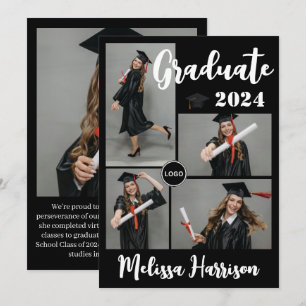College Logo Graduate Photo Collage Announcement