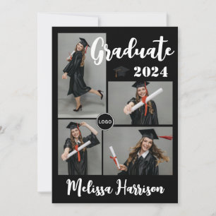 College Logo Graduate Photo Collage Announcement