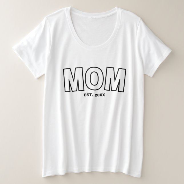 College Mum Year Established Art Plus Size T-Shirt (Design Front)