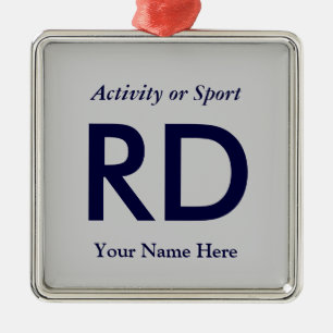 College or High School Varsity Letter Keepsake Metal Tree Decoration