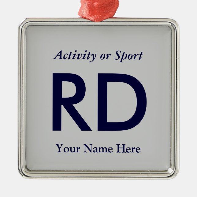 College or High School Varsity Letter Keepsake Metal Tree Decoration (Front)