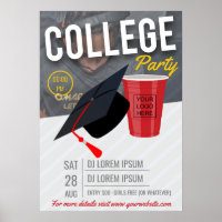 College Party announcement add logo and photo