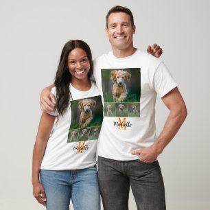 College Photo Monogram Script Name Unisex Custom T-Shirt