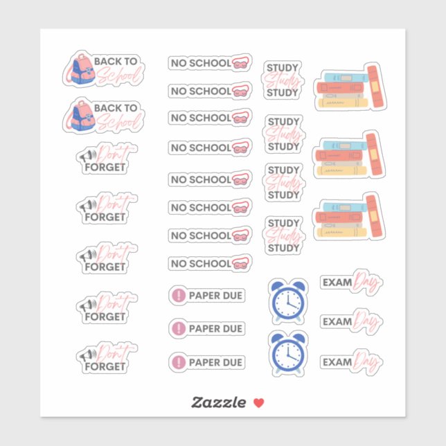 College Planner Stickers (Sheet)