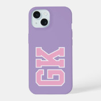 College Purple Pink Varsity Monogram Initials