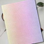 College Ruled Paper - Watercolor Pink and Purple Notepad<br><div class="desc">College Ruled Notepad - Standard Letter Size Pages - 8.5" X 11" with Black College Ruled Lines on Each Page for Easy Writing - One Sided Notebook Paper with a dreamy yellow pink and purple background.</div>