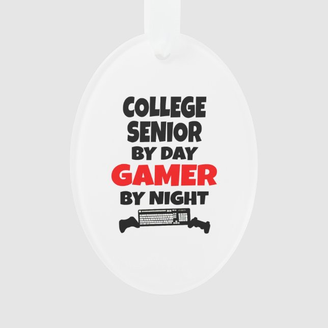 College Senior Gamer Ornament (Front)