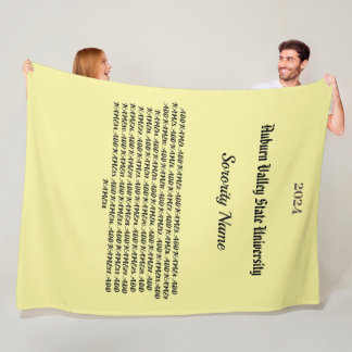 College Sorority Personalise Fleece Blanket