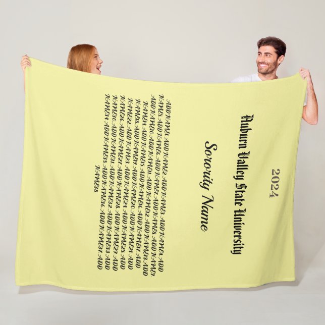 College Sorority Personalise Fleece Blanket (In Situ)