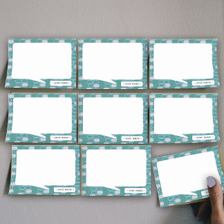 College Stationery Green Retro Customise Post-it Notes