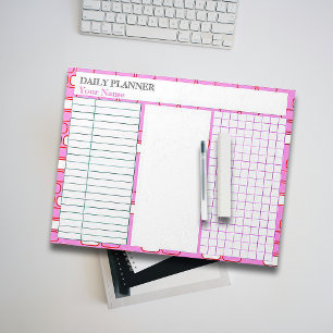 College Stationery Pink Retro Customise Notepad