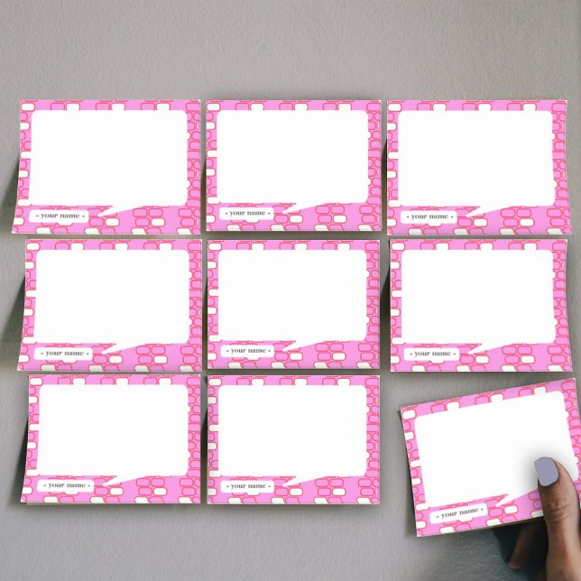 College Stationery Pink Retro Customise  Post-it Notes (Creator Uploaded)