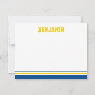 College Stripe Bar Mitzvah Thank You Card