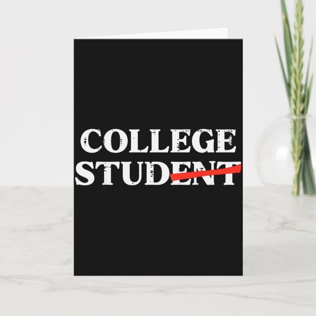 College Stud Student Funny Humour University Party Card (Front)