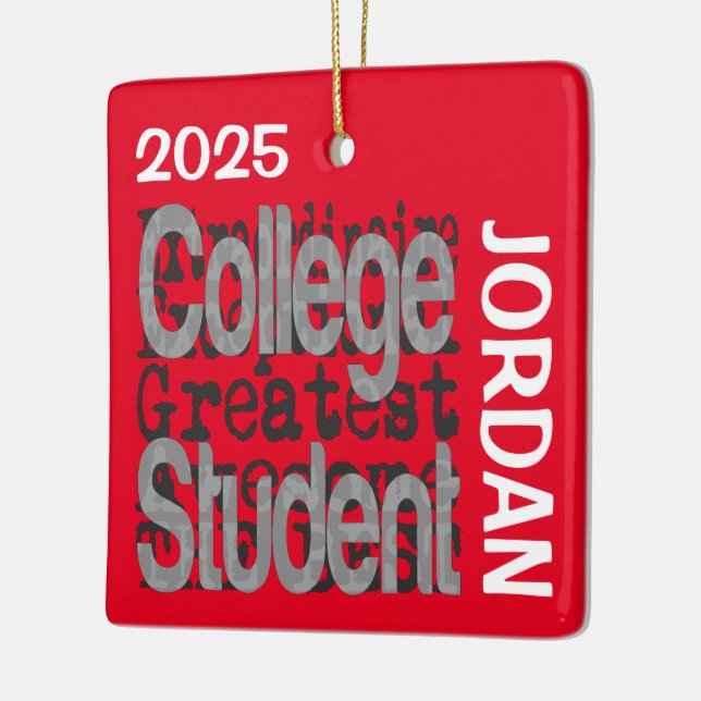 College Student Extraordinaire CUSTOM Ceramic Ornament (Left)