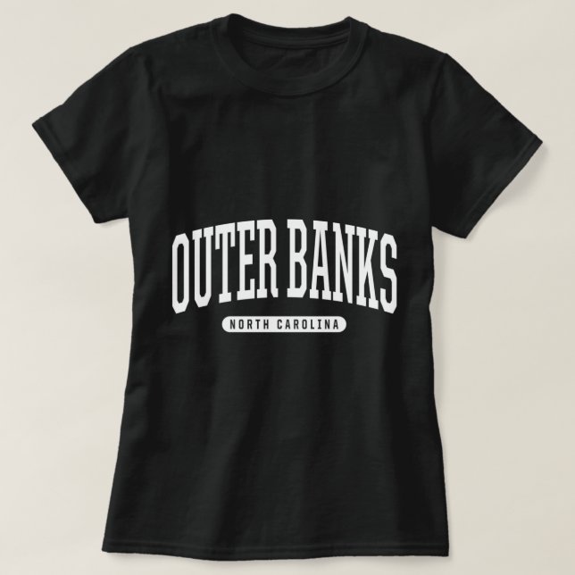 College Style Outer Banks North Carolina Souvenir  T-Shirt (Design Front)