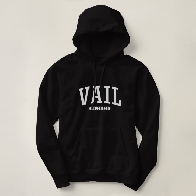College Style Vail Colorado Souvenir Gift  Hoodie (Design Front)