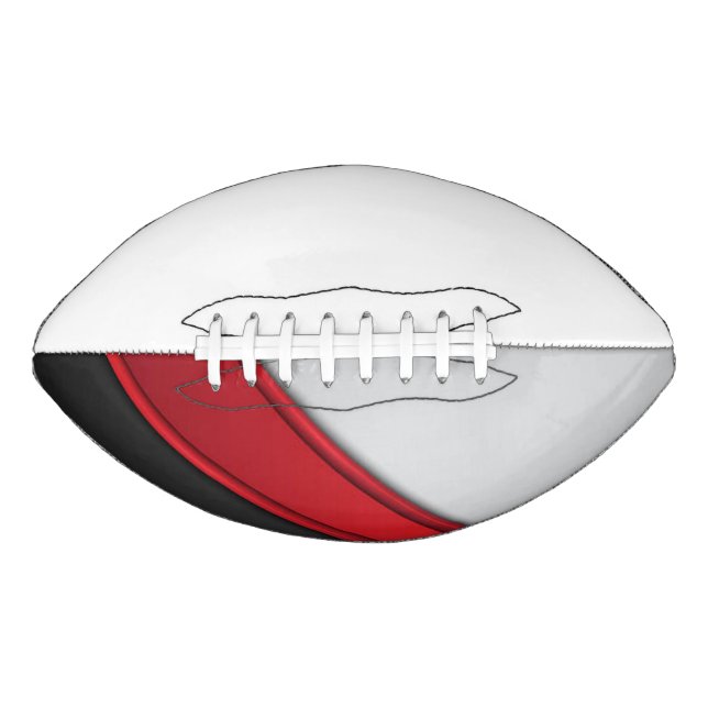 College Team Colours Red/Black/Grey/White Football (Front)