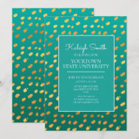 College Trunk Party Modern Green Teal Gold