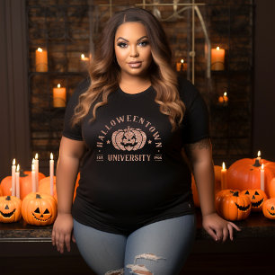 College University Halloween Glitter Plus Size T-Shirt