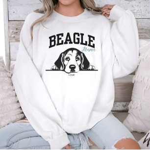 College Varsity Style Script Beagle Mama Dog Lover Sweatshirt
