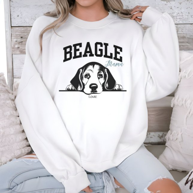 College Varsity Style Script Beagle Mama Dog Lover Sweatshirt (Creator Uploaded)