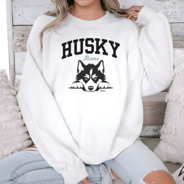 College Varsity Style Script Husky Mama Sweatshirt (Creator Uploaded)