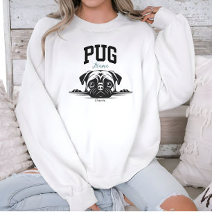 College Varsity Style Script Pug Mama Dog Lover Sweatshirt