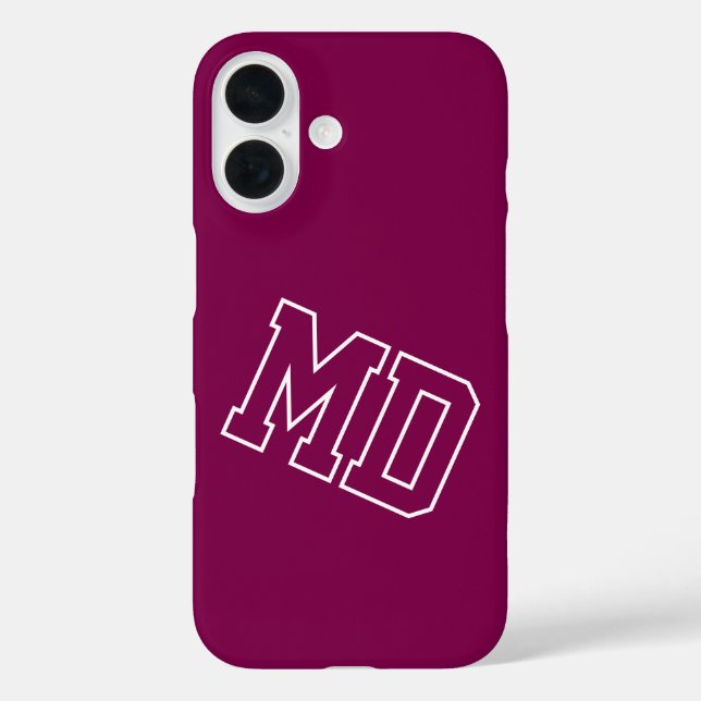 College Wine Varsity Monogram Initials Case-Mate iPhone Case (Back)