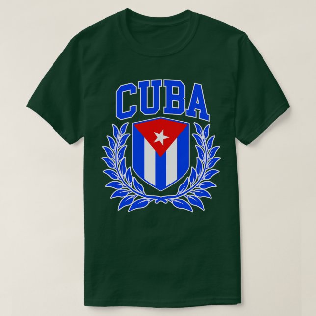 Collegiate Cuban Coat of Arms T-Shirt (Design Front)
