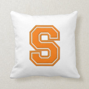 Collegiate Letter Throw Pillow, Orange & White S Cushion