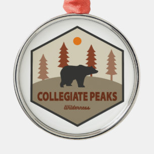 Collegiate Peaks Wilderness Colorado Bear Metal Tree Decoration