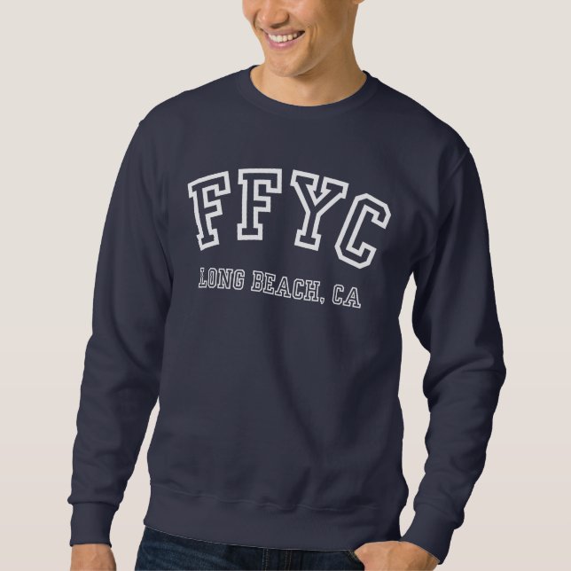 Collegiate White Men's Crew Sweatshirt (Front)