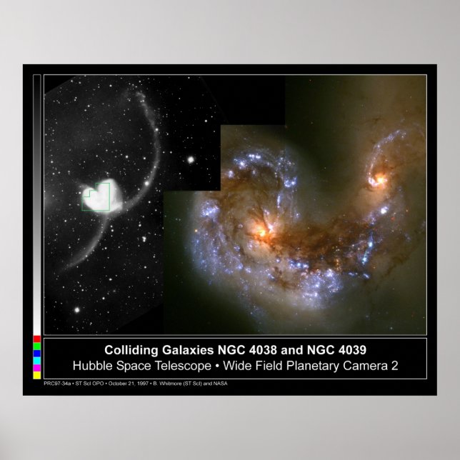 Colliding Galaxies Hubble Telescope Poster (Front)