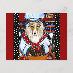 Collie Chef Postcard