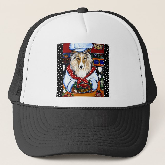Collie Chef Trucker Hat (Front)