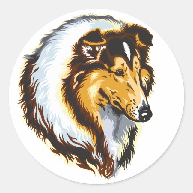 collie classic round sticker (Front)