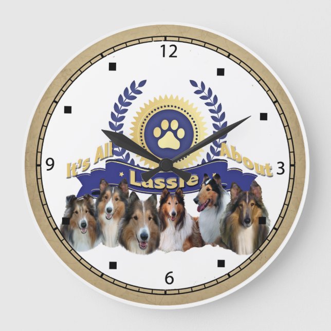 Collie Clock of Lassie Type Dog (Front)