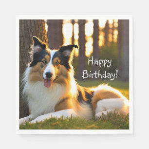 Collie Dog Birthday Napkin