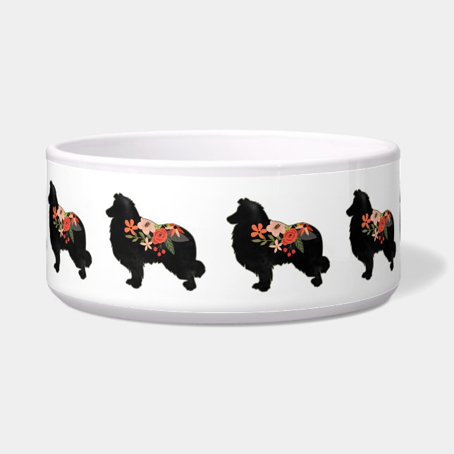 Collie Dog Breed Bohemian Floral Silhouette (Front)