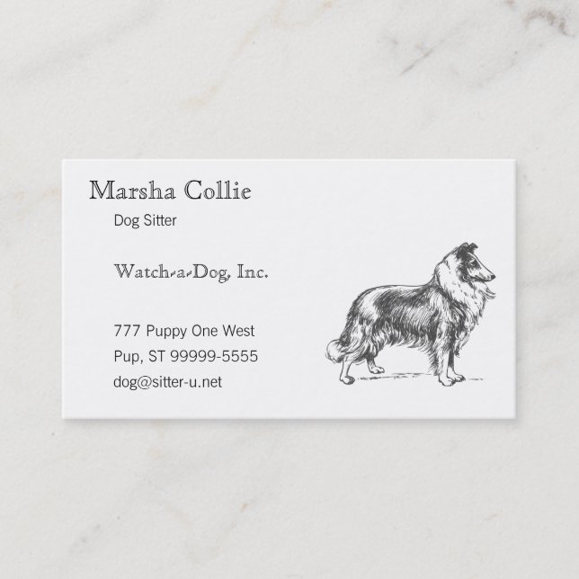 Collie Dog Business Card (Front)