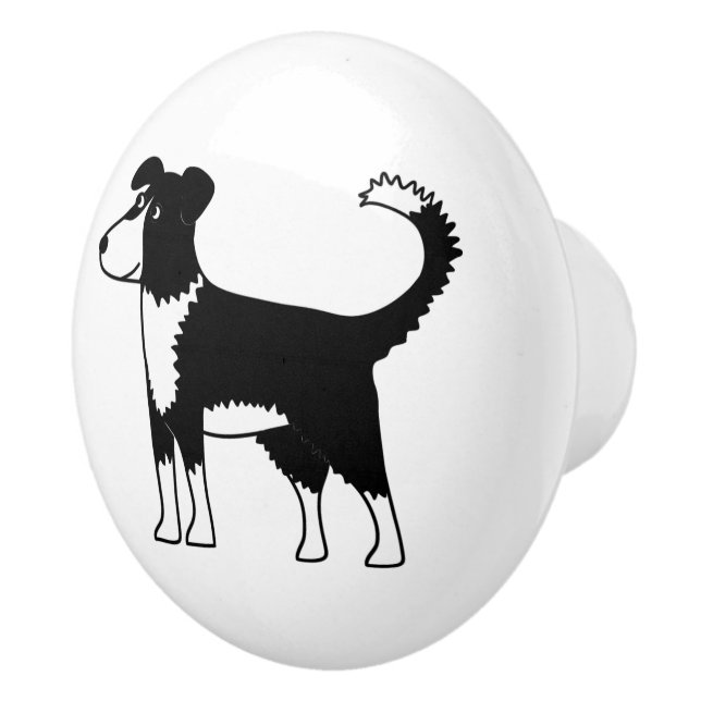 Collie Dog Ceramic Knob (Right)