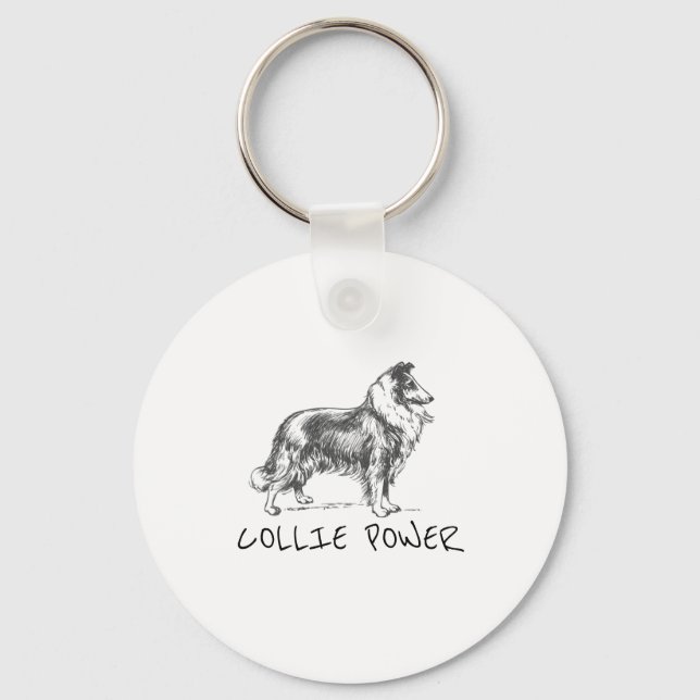 Collie dog "collie power" key ring (Front)