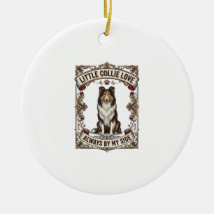 Collie Dog Lover Shirt with Vintage Engraving Quot Ceramic Tree Decoration