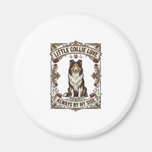 Collie Dog Lover Shirt with Vintage Engraving Quot Magnet