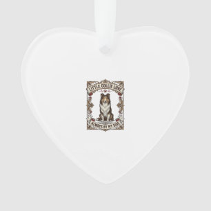 Collie Dog Lover Shirt with Vintage Engraving Quot Ornament